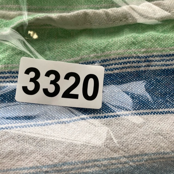 Indigo Rain 100% Linen Wide Leg Pants Pull On Belted Split Hem Sz Large Striped - Picture 7 of 7